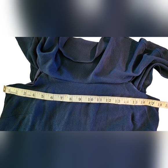 Signature Robbie Bee Cold Shoulder Midi Dress Women's 6 Navy Blue - Picture 9 of 13